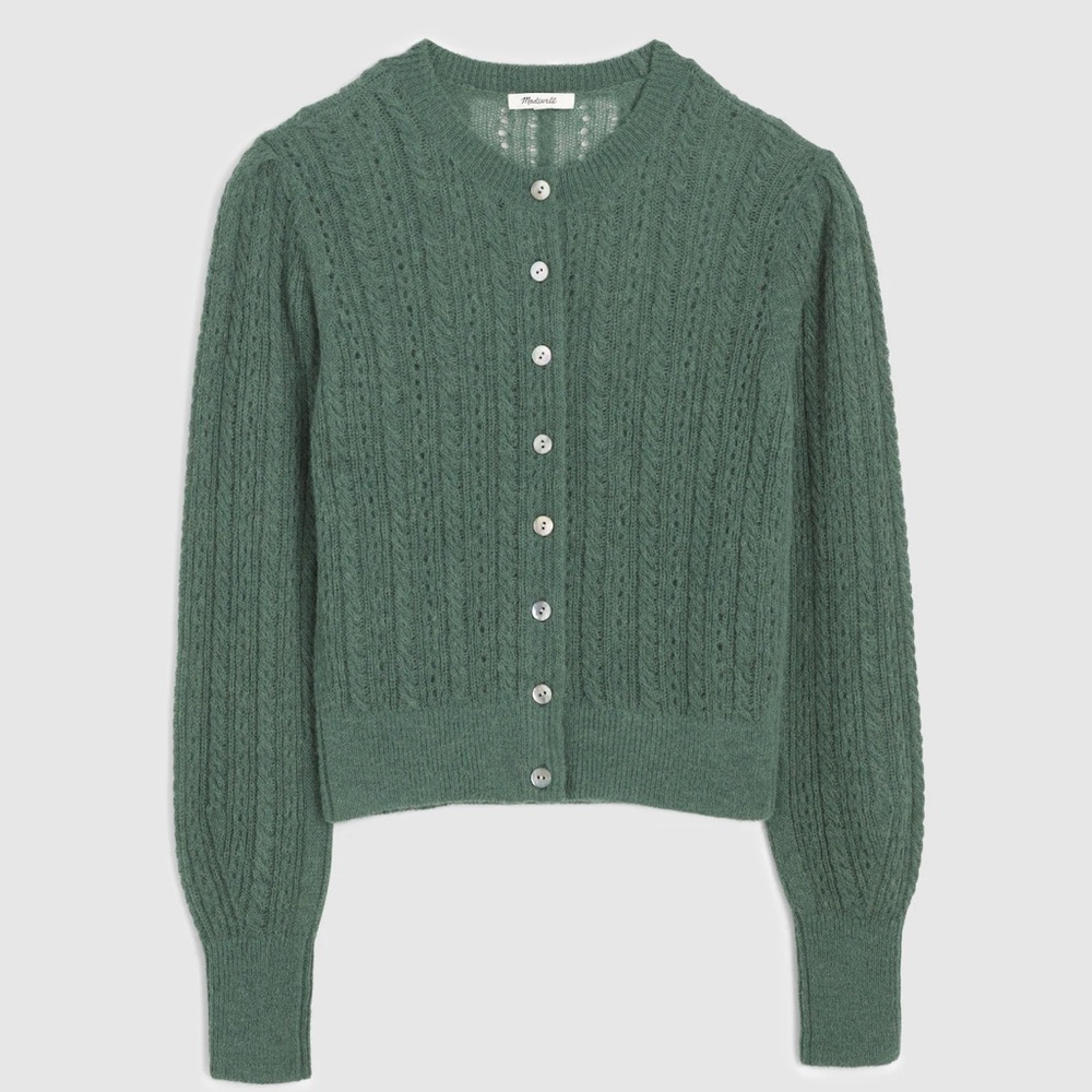 Madewell Brand New Pointelle-Stitch Cardigan in Alpaca Blend. M size.